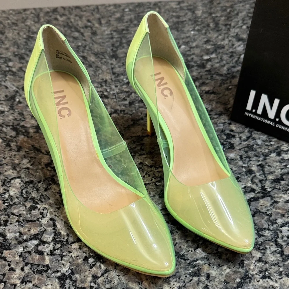 INC International Concepts Women's Lime Green Heels NIB 9 - Picture 2 of 15